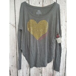 Miss Fanatic Women's Small Florida State Seminoles Studded Long Slv T‑Shirt NEW